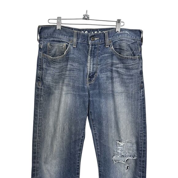 Guess Men 31 X 32 Cliff Boot Cut Jeans Distressed Denim Y2K Casual Grunge Ripped - Picture 2 of 9